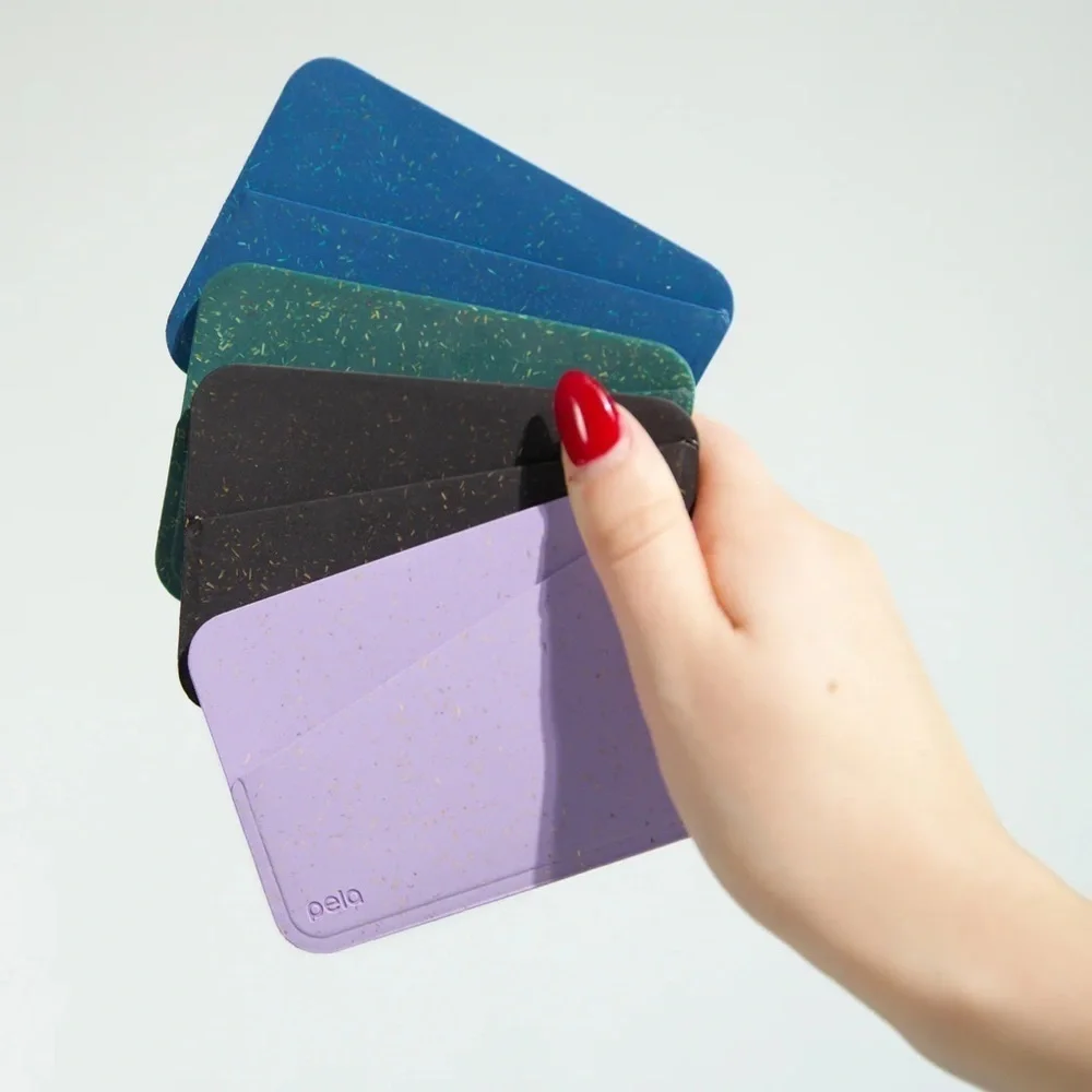 Pela Black Mini Wallet Silicone Compostable Sustainable NEW Slimline